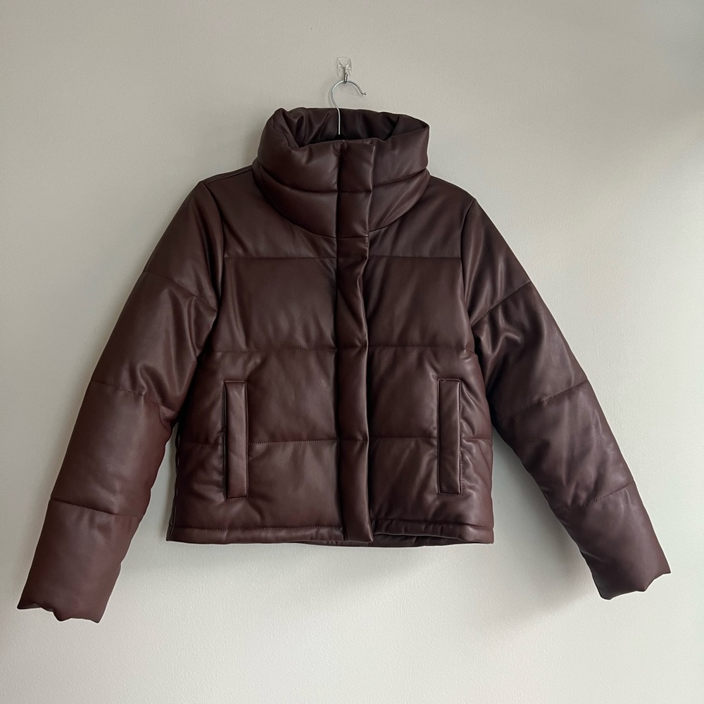 Abercrombie Mini puffer - brown vegan leather